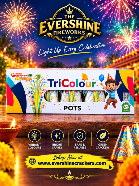 TRI COLOUR CRACKLING POTS